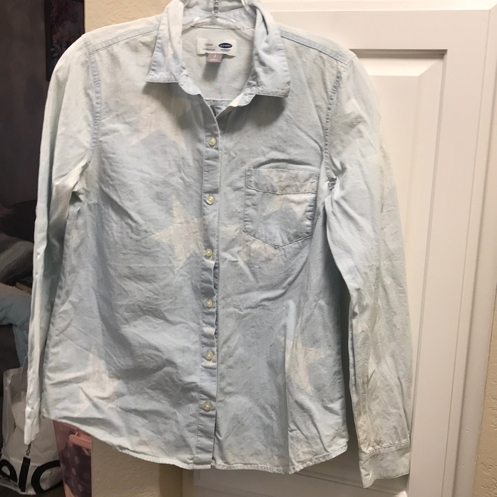 3 for $15 🦋🦋 Old Navy star classic jean button down long sleeve shirt